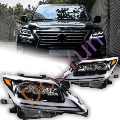 Pair For Lexus LX570 2007-2015 LED Headlight DRL Sequential Signal LED Low/High - Image 1 of 4