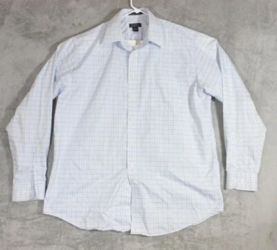 Harold Powell Shirt Men's 17-37  Button Up Long Sleeve White Check Casual - Image 1 of 4