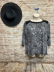 Top tejido Chicos Easywear blanco y negro manga 3/4 talla 3 = L = 16 - Imagen 1 de 6