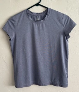 Athleta Girl Purple Short Sleeve UP-50+ Cross Back Mesh Tee Girl's Size XL - Picture 1 of 10