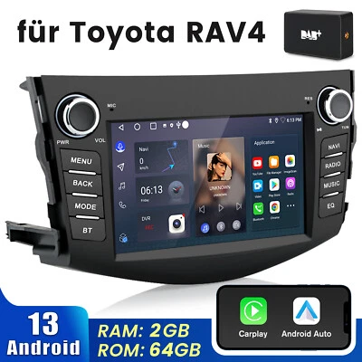 7" Android13 DAB+ Autoradio Für Toyota RAV4 2006-2012 GPS Navi BT WIFI SWC 2+64G - Bild 1 von 4