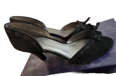 Zapatos de tacón Ann Taylor Loft de gamuza negros talla 6 M Foto 1 de 4