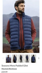Padded Gilet Mountain Warehouse Blue XXL - Picture 1 of 11