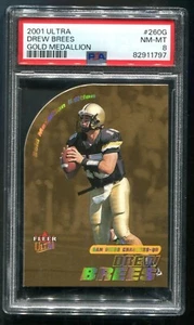 2001 Fleer Ultra Drew BRees Gold Medallion RC 97/100 PSA 8 NM-MT - Picture 1 of 2