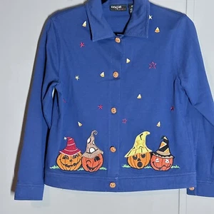 Chaqueta Blazer Vintage Onque Informal Halloween Jack O’Lantern Caramelo Maíz Otoño Pequeña - Imagen 1 de 9