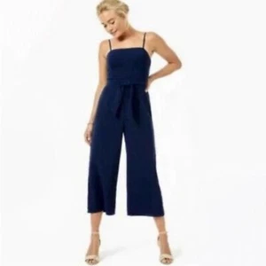 NUEVO Mono Lilly Pulitzer Sandra en Azul Marino Verdadero Sin Mangas Corbata Cintura Para Mujer 10 - Imagen 1 de 5
