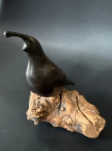 Vintage OLD KINO Hand-Carved Ironwood Quail Figurine 6” Bird 8” Wood - Picture 1 of 11