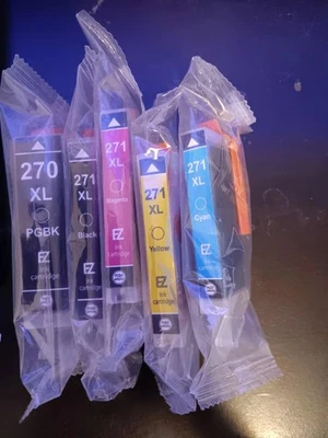 EZink set of 5 Canon ink cartridges- 271 XL/270XL  Sealed Brand New Without Box  - Image 1 of 4
