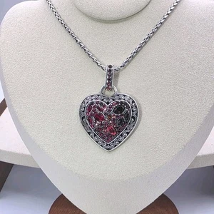Brighton Red Crystal Heart Voyage Necklace Swarovski "All You Need Is Love" - Picture 1 of 8