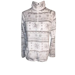 Eddie Bauer Damen Gr. Small Nordic Fair Aisle 1/4 Zip Logo Bungee Saum - Bild 1 von 10