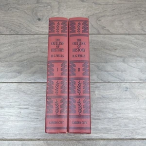The Outline of History Volumes I and II Antique HG Wells Hardcover Garden City - Picture 1 of 13