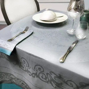 Garnier Thiebaut Comtesse Givre Tablecloth (69"x69") 100% Jacquard Cotton... - Picture 1 of 2