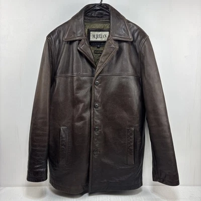 VTG Wilsons Leather M. Julian Mens Jacket L Brown Button Thinsulate Lining Coat - Image 1 of 4