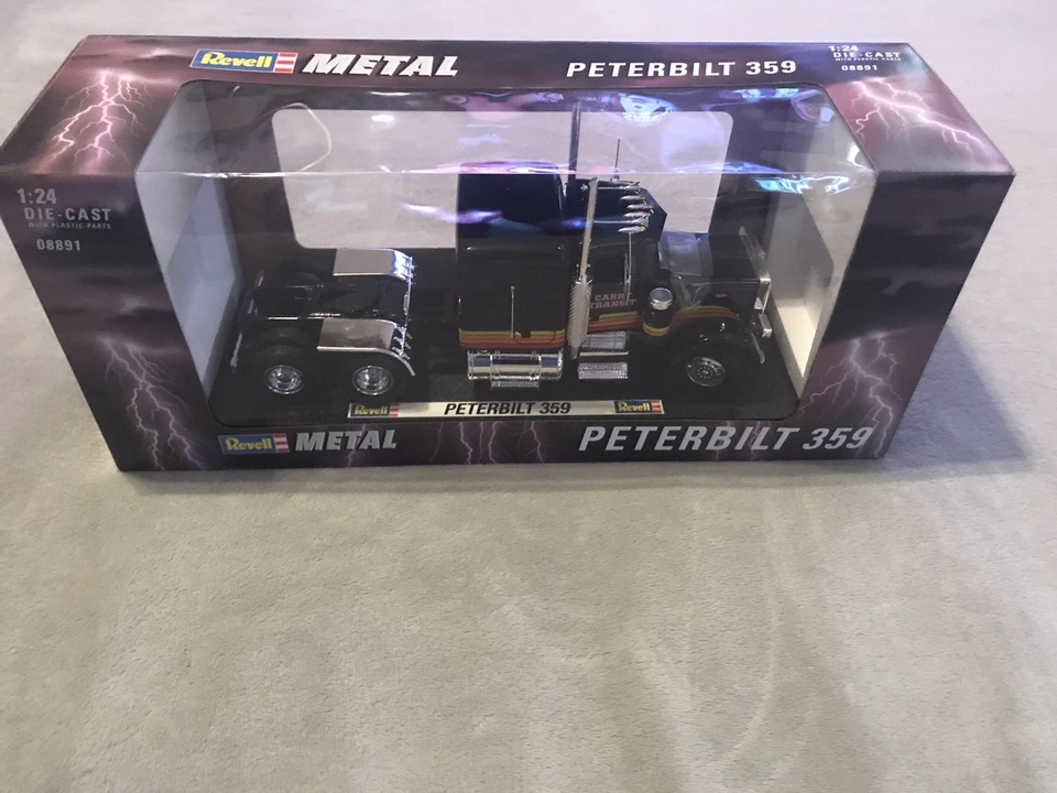 Revell Black 08891 Metal 1:24 Diecast Carry Transit Peterbilt 359 Truck Open Box - Image 1 of 4