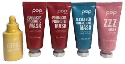 LOTE de 5 sueros Pop Beauty Extra Zinc C Shot y 4 mascarillas, Pombucha, ZZZ, antifatiga Foto 1 de 4