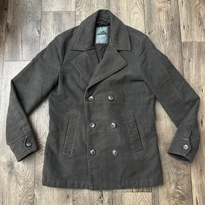 Casaco curto masculino Piazza Italia algodão peito duplo tamanho P marrom - Imagem 1 de 4