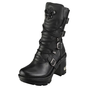 New Rock M-NEOTYRE05-S1 Stivali Platform in Pelle Nera Unisex - 39 EU - Foto 1 di 8