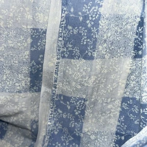 44"w VTG Clantey Fabrics Of Cranston - Country Blue & White Checkered Fabric - Picture 1 of 3