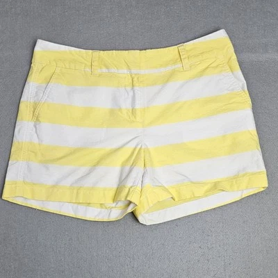 Vineyard Vines Shorts Women's Size 6 Yellow And White Striped 100% Cotton - Image 1 of 4