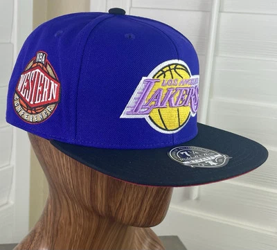 Mitchell & Ness NBA Los Angeles Lakers Coast 2 Coast HWC Purple Fitted Hat 7 1/4 - Image 1 of 4