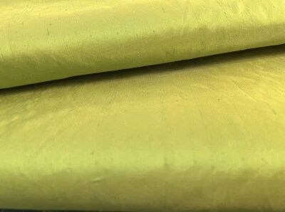 MALIBU - Wild LIME Iridescent Solid Taffeta Faux Silk Fabric by HALF Yard - Image 1 of 2