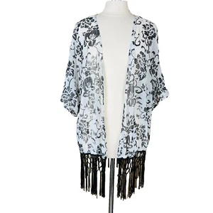 Cecico (Size S) Women’s Cardigan Black & White Geometric Drape Cover Up - Picture 1 of 6