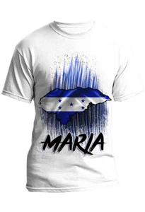  Airbrush Painted  Honduras Flag Heart Hoodie Shirt Hat Backpack Tag Mug Coaster - Picture 1 of 12