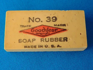 Very Old Goodyear Soap Rubber Eraser No. 39 Nice Logo U.S.A. Rare Red Logo - Picture 1 of 7