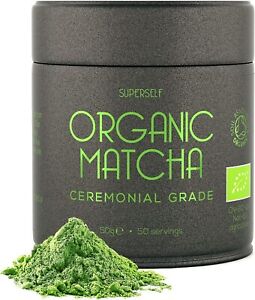 Organic Matcha Green Tea Powder - 50g Gift Tin - Ceremonial Grade - 100% Premium