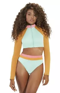 Maaji L127817 Reversible Golden Hour Lark Long Sleeve Swim TOP ONLY Size S - Picture 1 of 3