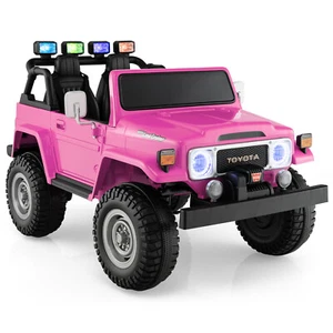 12V 2 Seater Battery Powered Ride on Car w/ 3-Point Seat Belts & Doors Pink - Picture 1 of 8
