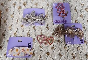 Claire's Womens Hair Barrettes Set Of 5 Misc Designs ☆NEW☆