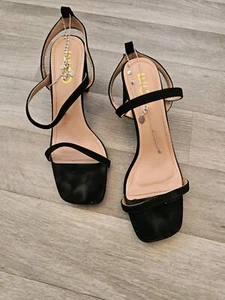 Ego Black Shoes Block Heels Sandals Size 40. 6.5 - Picture 1 of 7