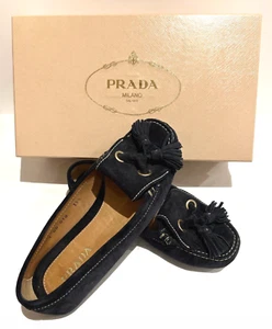 Mocasines mocasines de gamuza PRADA Flats 36 3 azul marino - Imagen 1 de 12