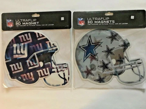 NFL Indoor/Outdoor Car Helmet Magnet Giants, Cowboys, Jets,  Packers or Patriots Cover