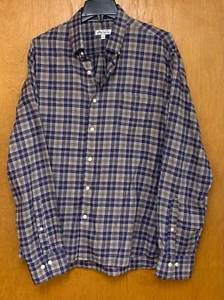 Camicia PETER MILLAR corona con bottoni vestibilità regolare a quadri uomo GRANDE blu marrone chiaro L/S - Foto 1 di 3