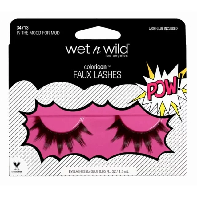Wet N Wild COLORICON Faux Lashes - One Pair 1 Tube Glue Adhesive