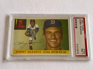 CENTERED PSA 7 1955 TOPPS #152 HARRY AGGANIS ROOKIE CARD BOSTON RED SOX RC - Picture 1 of 2