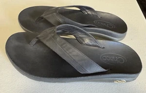 Sandalias de Tanga Chaco Clásicas de Cuero con Suelas de Goma Abatibles Talla 10 M Para Hombre Bl - Imagen 1 de 2