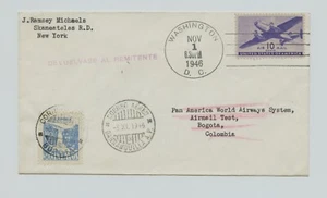 Return to Sender Brief 1946 Kolumbien nach USA - Bild 1 von 2
