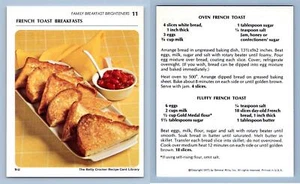 French Toast Breakfasts #11 Breakfast - Betty Crocker 1971 Recipe Card - Picture 1 of 1