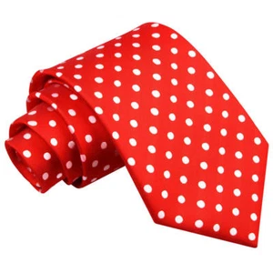 Corbata roja tejida con lunares clásica para hombre formal informal de DQT - Imagen 1 de 2