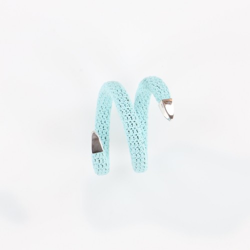 Bottega Veneta Bracciale Bracciale A Spirale Uncinetto Blu SS21 RRP $620