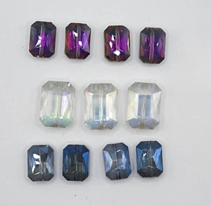 Emerald Cut Crystal Beads, 14mm 18mm Faceted Rectangle Beads - Picture 1 of 9
