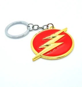 Llavero de superhéroe THE FLASH KEYCHAIN dorado y rojo con logotipo de relámpago DC Comics - Imagen 1 de 4