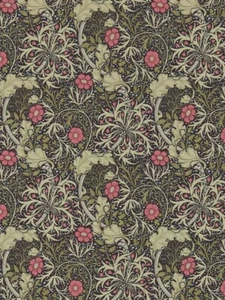 Morris & Co. Seaweed Wallpaper, Ebony/Poppy, DM3W214716 - 1x Roll - Picture 1 of 6