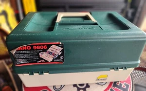 Vintage Plano 9606 6 Tray Tackle Box With Tons of Lures, etc. Included - Picture 1 of 22