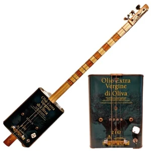Matteacci's Olio Extravergine D'oliva Cigar Box Guitar 3 Special - Foto 1 di 5