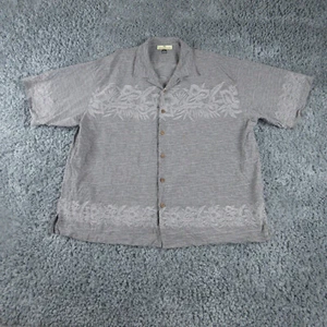 Tommy Bahama Shirt Mens XXL Grey Silk Floral Hawaiian Camp Button Up - Bild 1 von 18