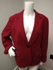 Talbots Blazer womens Sz 16 Rayon blend Stretch jacket Red Preppy Spring Casual - Picture 1 of 8